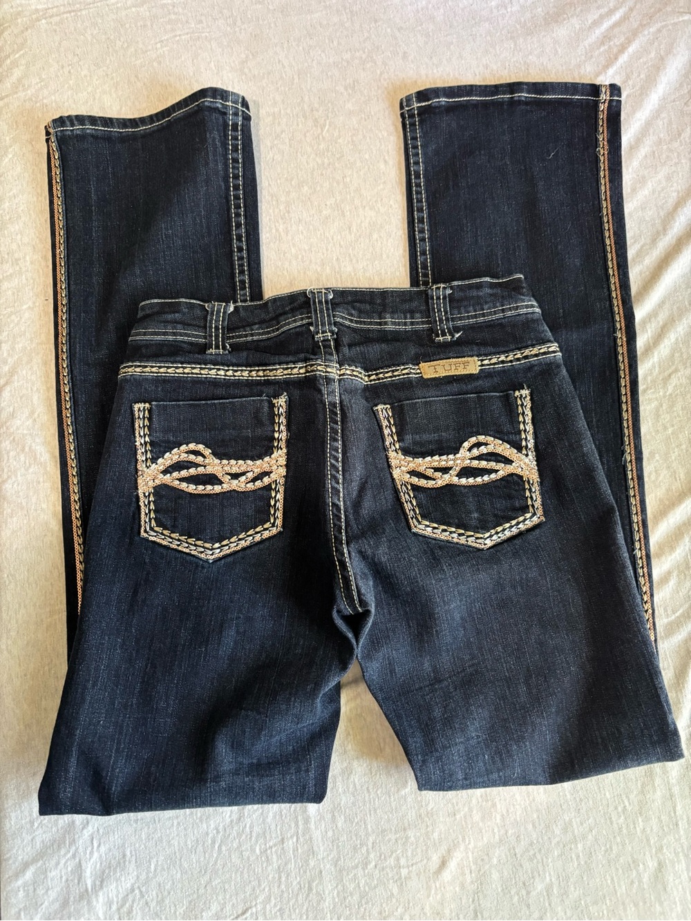 Cowgirl Tuff Co Golden Bootcut Jeans Dark Wash Sequin Embroidered 30/10 - Picture 7 of 10